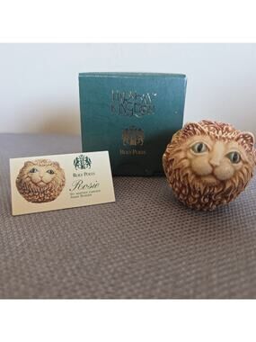 Vintage Retired Harmony Kingdom "Rosie" Cat Roly Poly Box Figurine Adam Binder
